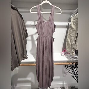 Lush beige pink tank cutout dress with side slits